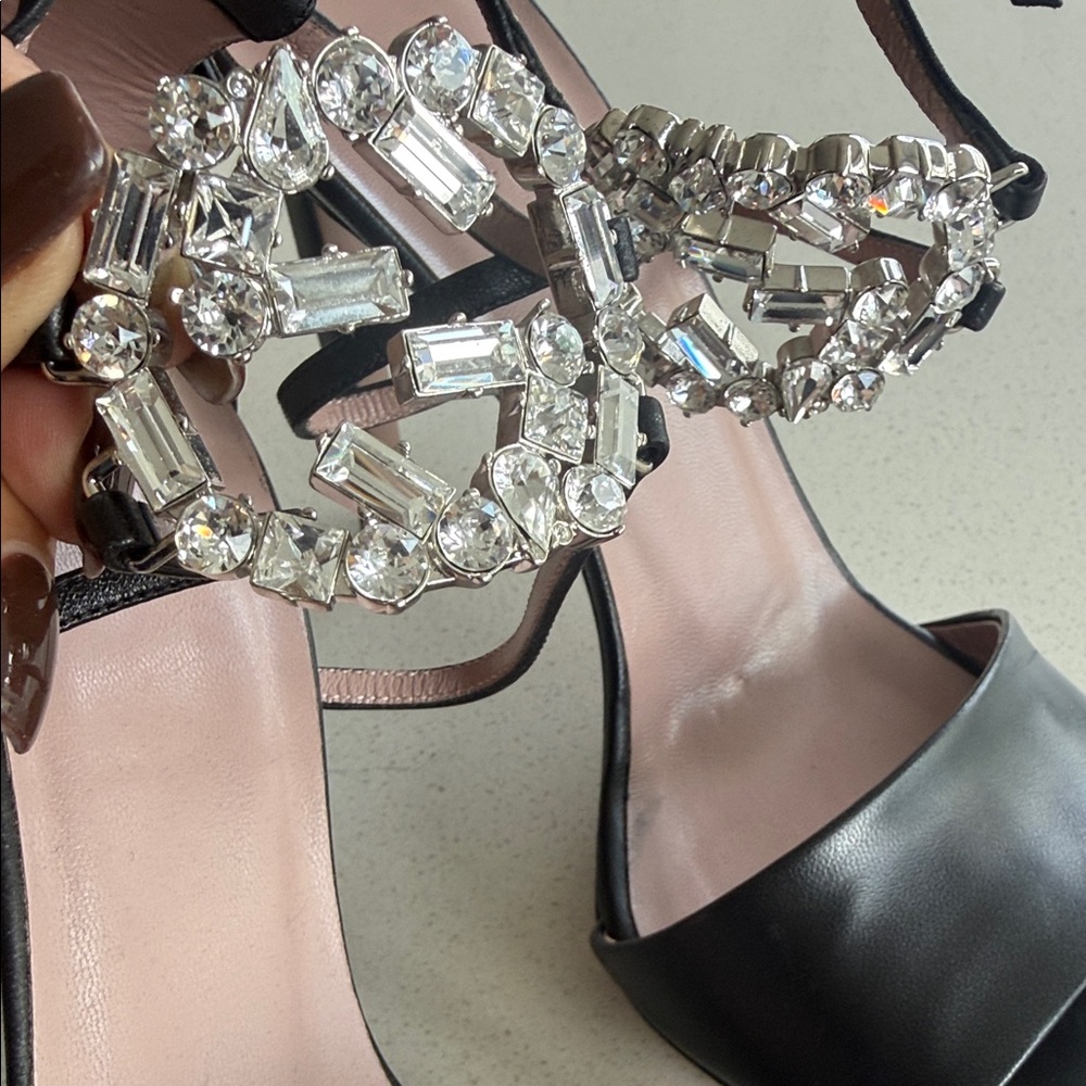 Gucci Black Heels with Crystal Accents - Picture 3 of 6